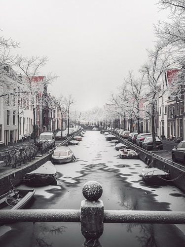 Haarlem: Bakenessergracht Wintermorgen 1. von OK-ART
