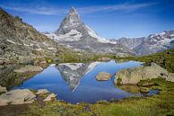 Meertje met reflectie van de Matterhorn in Zwitserland van Gerard Van Delft thumbnail