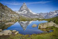 Lake with reflection of the Matterhorn in Switzerland