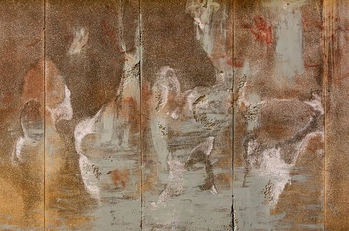 Malerei an einer alten Wand