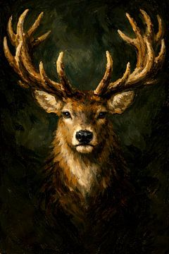 Peinture de portrait de cerf