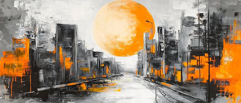 Urban landscape under a full moon by Poster Art Shop
