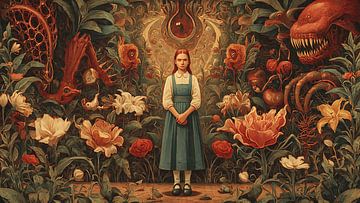 Dreamscape Woman Standing In Golden Light by Aden Pink Studio