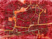 Map of Leeuwarden centrum with the style 'Amber Autumn'