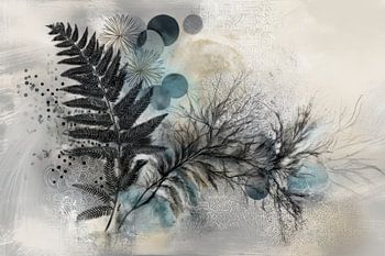 In Balance - Abstraktes Botanisches Geometrisches Gemälde