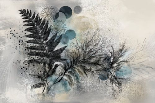 In Balans – Abstract Botanisch Geometrisch Schilderij