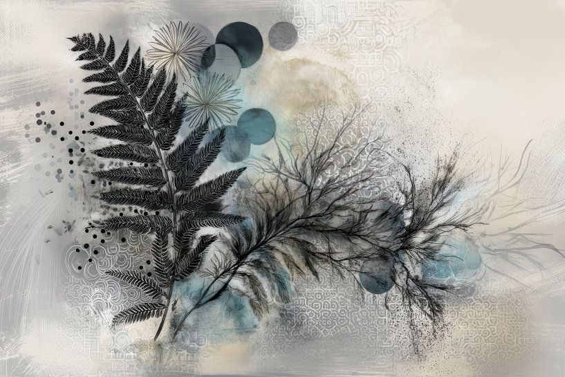 In Balance - Abstract Botanical Geometric Painting by Joriali Abstract