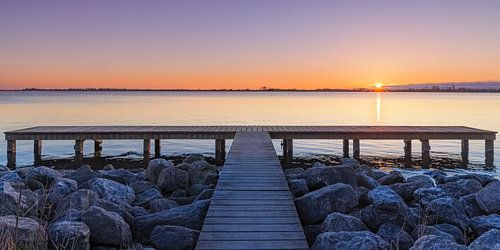 Coucher de soleil près de Steendam sur le Schildmeer