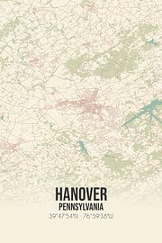 Vintage map of Hanover (Pennsylvania), USA. by Prints of Place