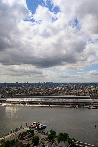 Amsterdam vanaf hoogte gezien