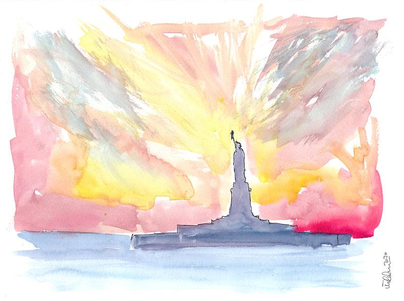 Statue of Liberty at sunset by Markus Bleichner