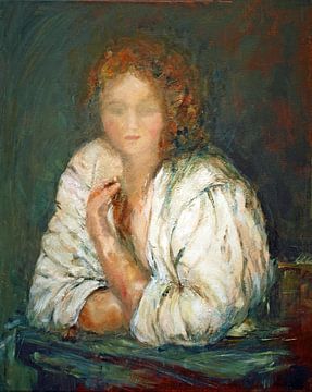 Junge Frau am Fenster (inspiriert von Rembrandt)