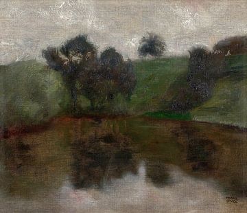 Franz von Stuck - Landschap (rond 1890) van Peter Balan