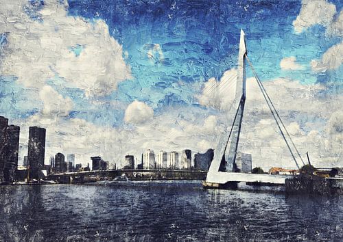 Rotterdam Erasmusbrug ( schildering) van Bert Hooijer