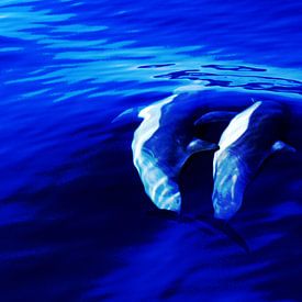 Harmony: two dolphins performing synchronized swimming by images4nature by Eckart Mayer Photography