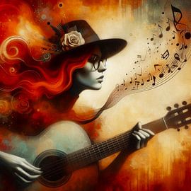 woman plays guitar by Bernhard Karssies