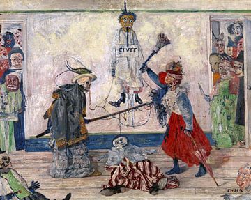 James Ensor. Geraamten vechten om gehangene