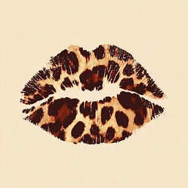 Wild Kiss | Leopard Print Lips by Lauren Wilde
