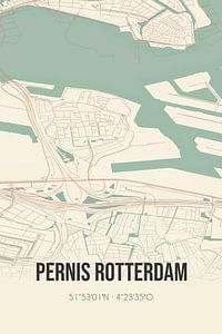 Vieille carte de Pernis Rotterdam (Hollande du Sud) sur Rezona