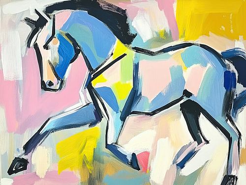 Vivid Abstract Horse by Wonderful Art