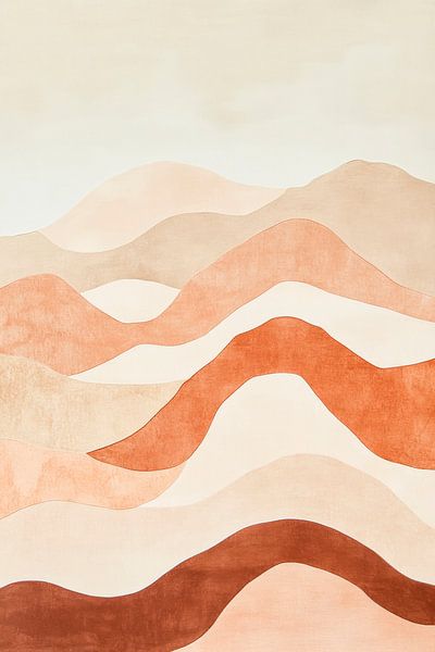 Wavy landscape in earthy tones by Poster Art Shop