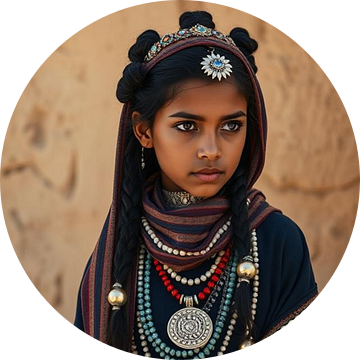 een berber meisje met traditionele kleding.