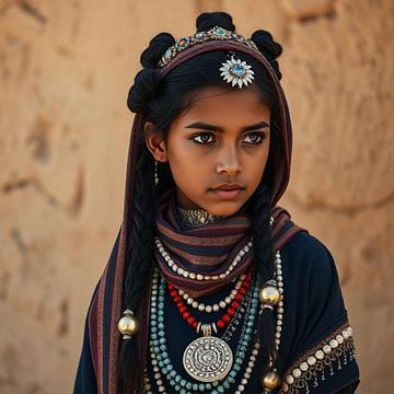 A berber girl wearing traditional clothing. by J.a Dijkstra