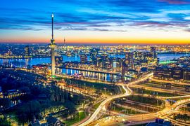Euromast during sunset with beautiful lighttrails by Aziz Benz