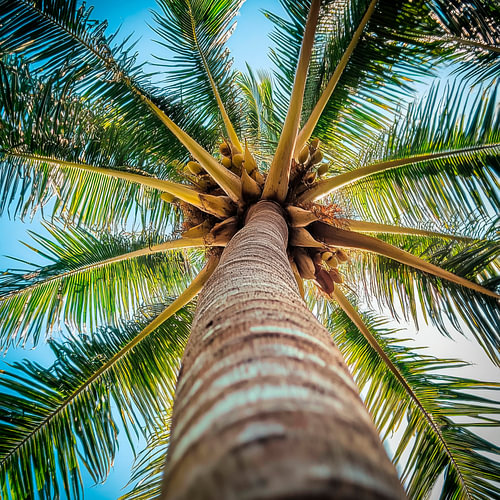 Palm tree in the sky