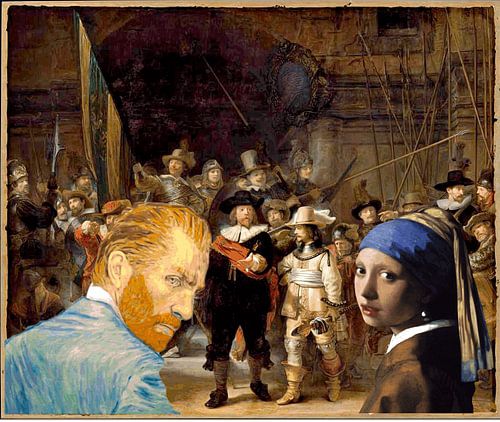 Vincent en Pearl kijken naar  Rembrandt