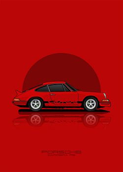 Voiture d'art PORSCHE CARRERA RS Rouge