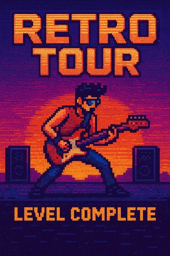Level Complete: Pixel Retro Tour 8-Bit Synthwave Rock Guitarist