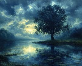 Nederland Landschap van Abstract Schilderij