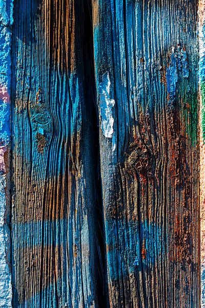 Alte Farbe auf altem Holz | blau von Flatfield