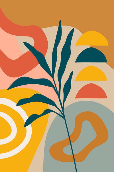 Composition with a branch van Harry Hadders Design