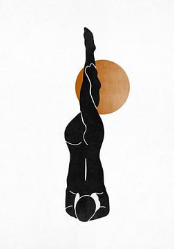 Bohemien opstaande yoga pose. van Bianca van Dijk