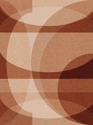 Moderne abstracte geometrische collage in terra en aardetinten nr. 5