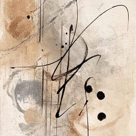 Abstrakte Malerei - Beige Schwarz Ruhig und Modern von Joriali Abstrakte Kunst