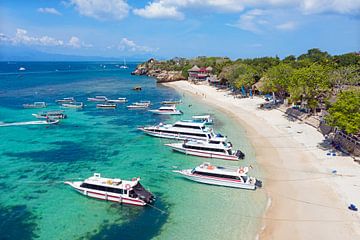 Aerial view of Mushroom Bay on Nusa Lembongan in Indonesia Asia by Eye on You
