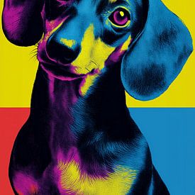 Bunter Dackel im Pop-Art-Stil von Lauren Wilde