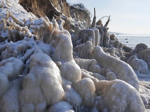 Gefrorener Strand – Steilküste Hohes Ufer, Ahrenshoop, Darß