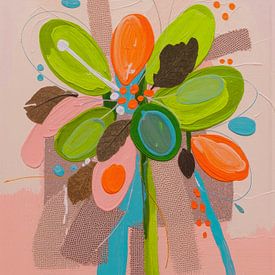 Moderner abstrakter Strauß in frischen Farben und Texturen von Studio Pieternel