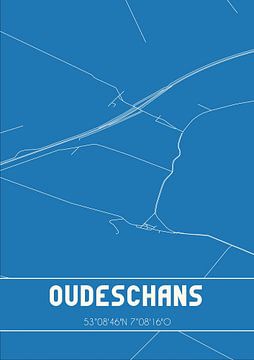 Blaupause | Karte | Oudeschans (Groningen) von Rezona