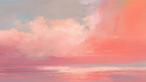 Coral Sky Reflected on Quiet Water