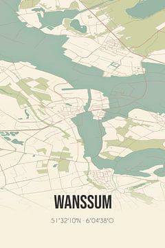 Carte ancienne de Wanssum (Limbourg) sur Rezona