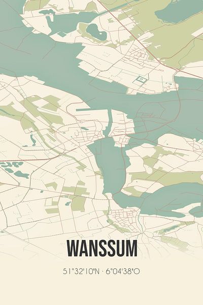 Vintage map of Wanssum (Limburg) by Prints of Place