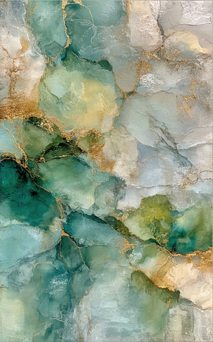 Teal Abstract Painting – Serene Bedroom