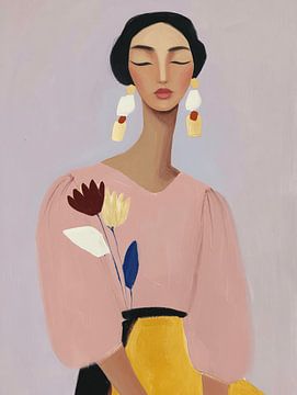 Daydreamer, portret in pastelkleuren van Carla Van Iersel