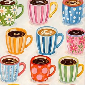 Tasses à café colorées sur IamHome Studio