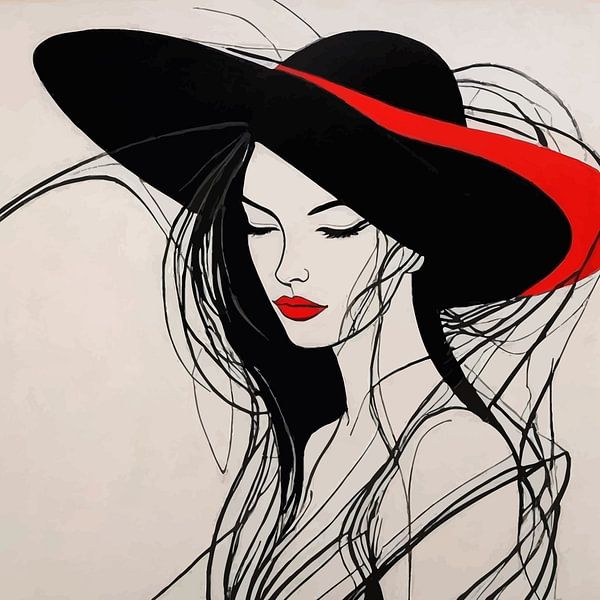 Peinture minimaliste d'une femme par MIROKKU